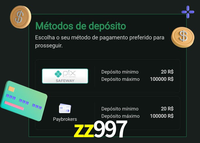 O cassino zz997 oferece uma grande variedade de métodos de pagamento